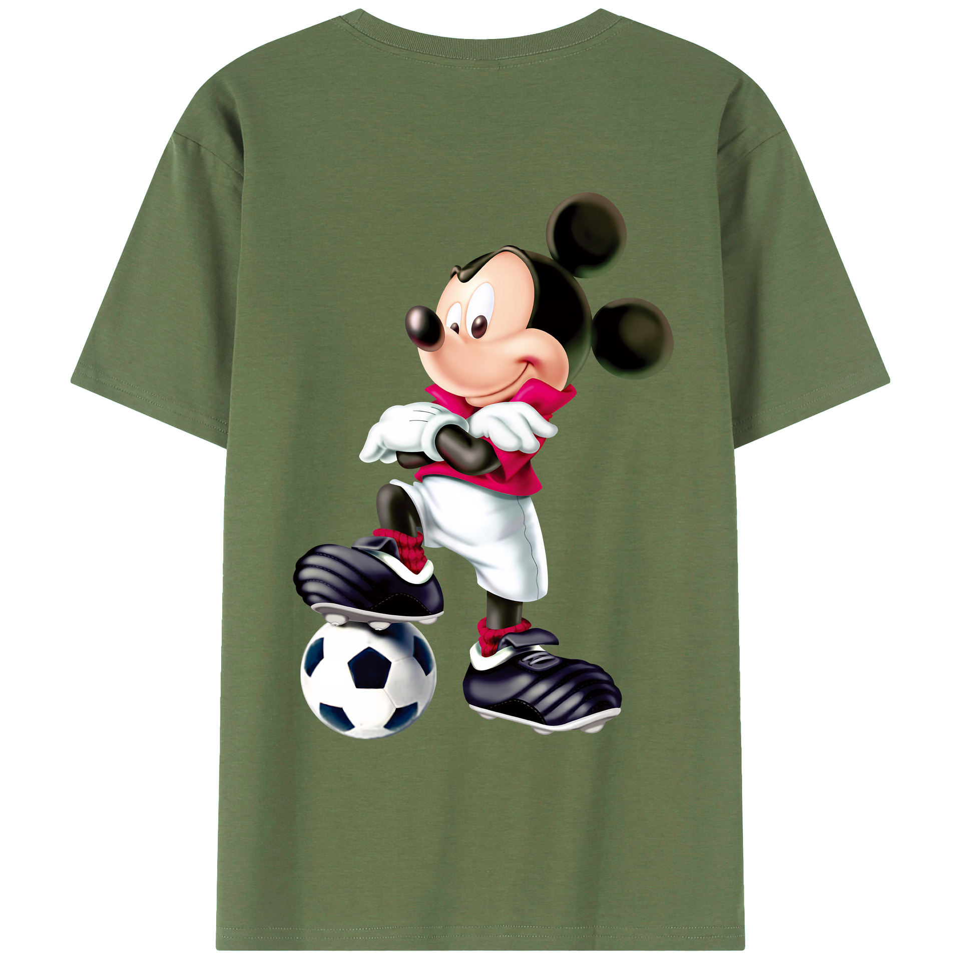 （画像用） ミッキーマウス Mickey Mouse 綿100％ メンズ半袖Tシャツ（バックプリント） 通気性